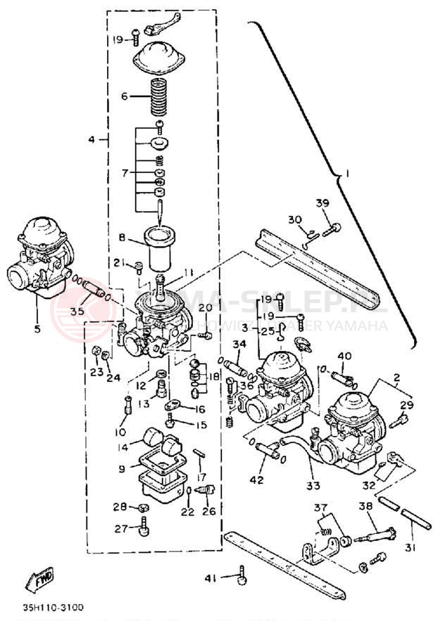 Schemat "Gaźnik" do Yamaha SECA XJ900RK