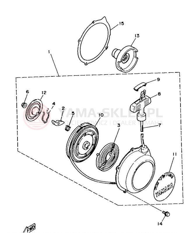Schemat "starter" do Yamaha BIG BEAR 4WD YFM350FWB