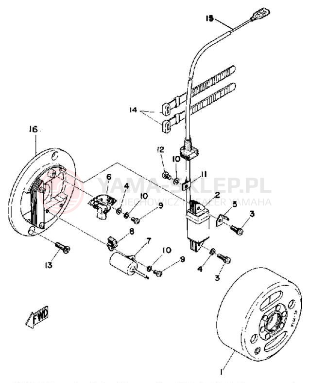 Schemat "Układ zapłonowy" do Yamaha MX100A