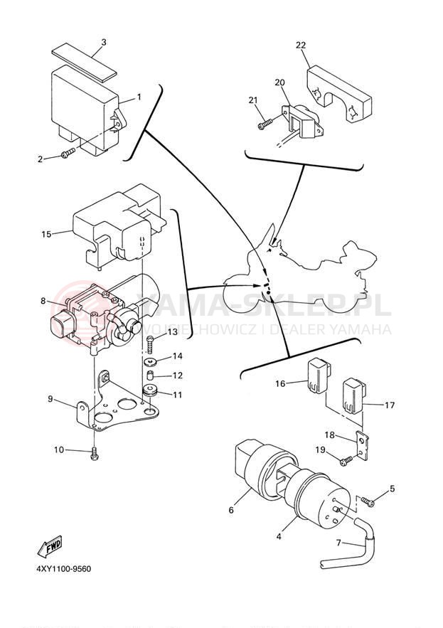 Schemat "układ elektryczny" do Yamaha VENTURE XVZ1300TFN/XVZ1300TFN