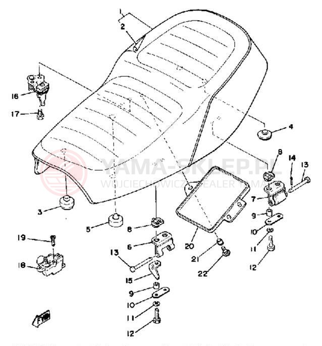 Schemat "siedzenie" do Yamaha XS400E