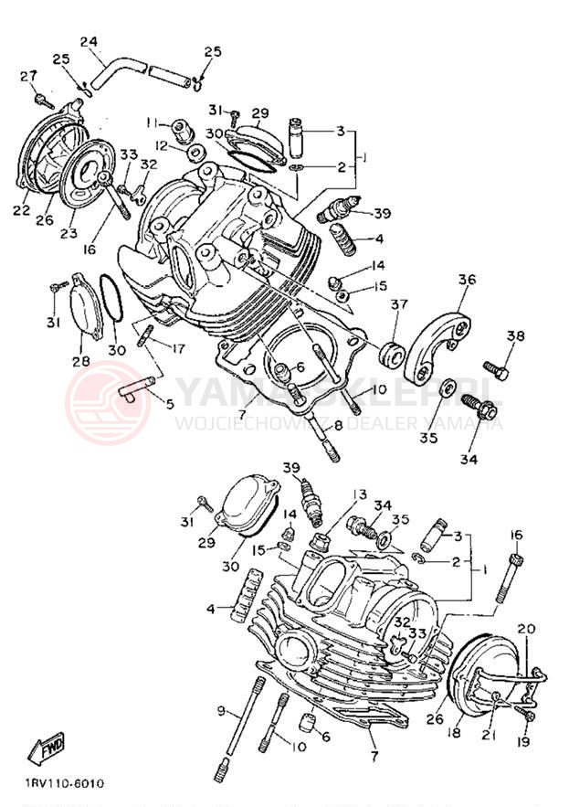 Schemat "głowica" do Yamaha VIRAGO 750 XV750GC/XV750G