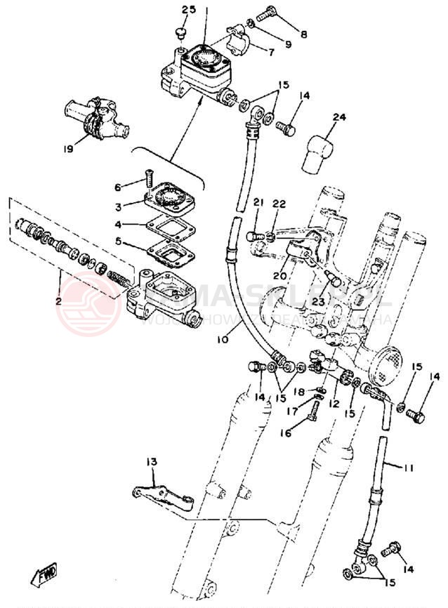 Schemat "Pompa hamulcowa przednia" do Yamaha SR500H