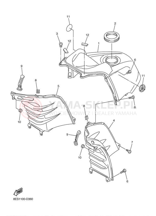 Schemat "INSTRUMENT PANEL" do Yamaha RS VENTURE RST90BS