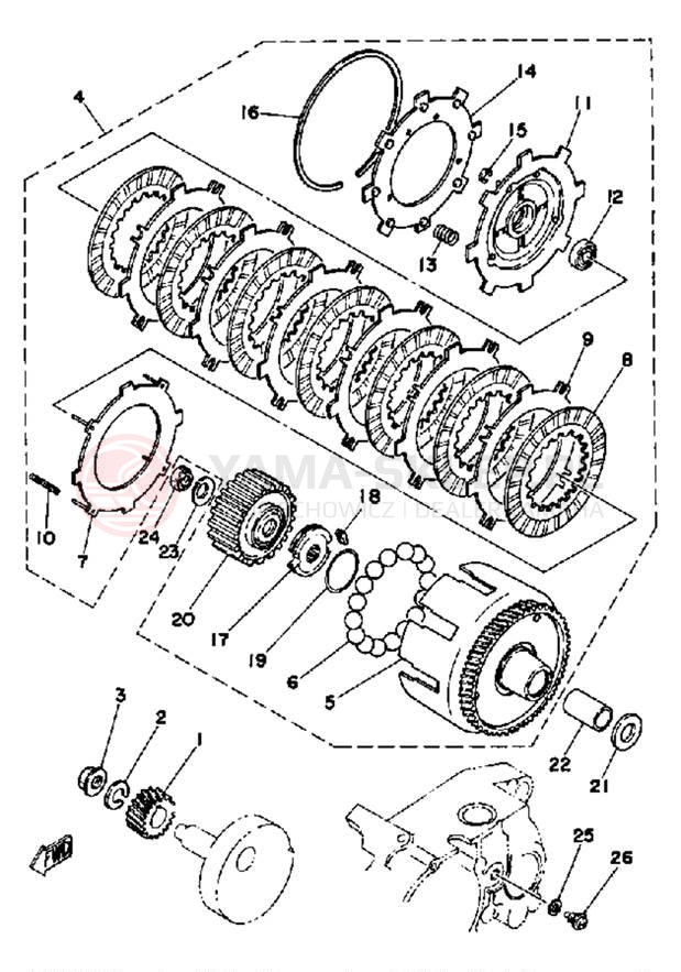 Schemat "sprzęgło" do Yamaha YT125G