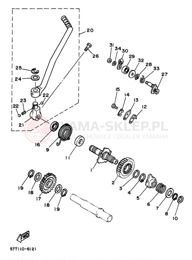 Schemat "rozrusznik" do Yamaha XT350J/XT350JC