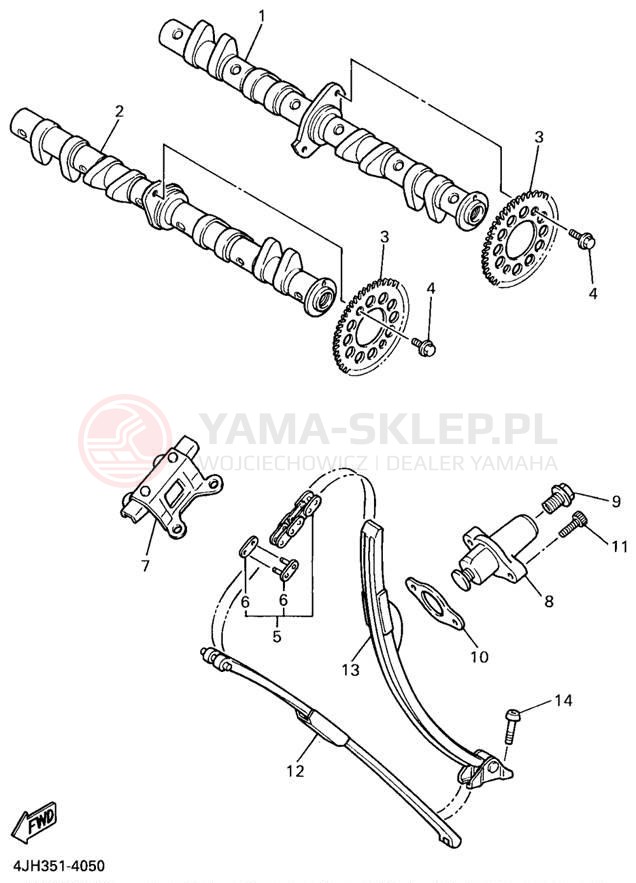 Schemat "Rozrząd - łańcuszek" do Yamaha YZF600RK/YZF600RKC