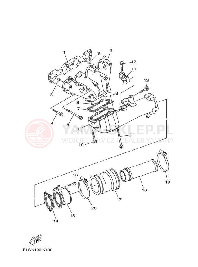 Schemat "wydech" do Yamaha SX192 RM1800CM/RM1800DM