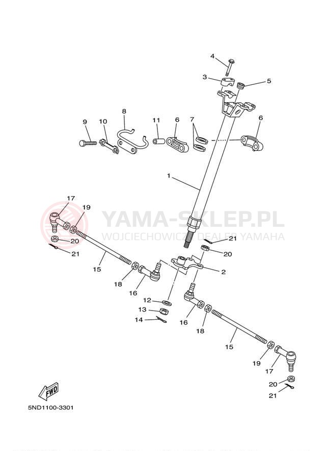 Schemat "Półki zawieszenia" do Yamaha KODIAK 400 4X4 YFM4FAS
