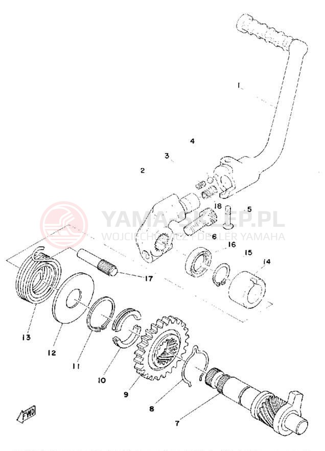 Schemat "kopniak" do Yamaha MX125C