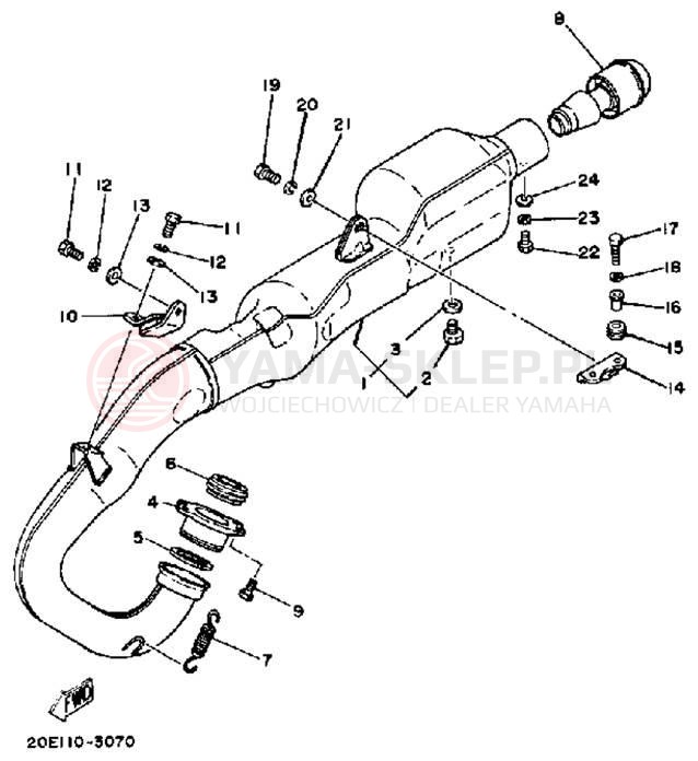 Schemat "Wydech końcowy" do Yamaha YT175K