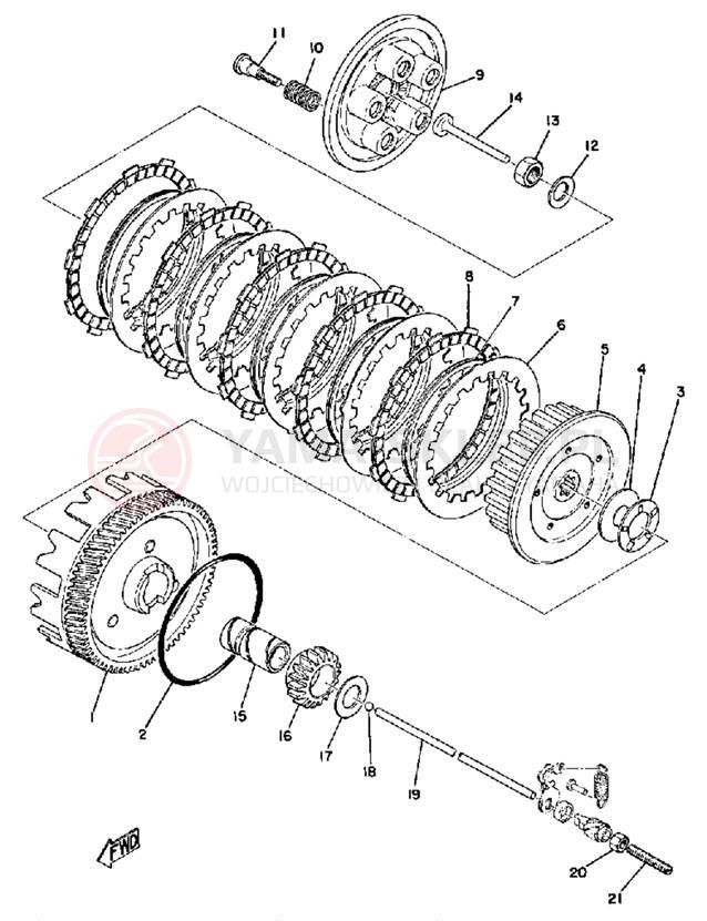 Schemat "sprzęgło" do Yamaha RD125B