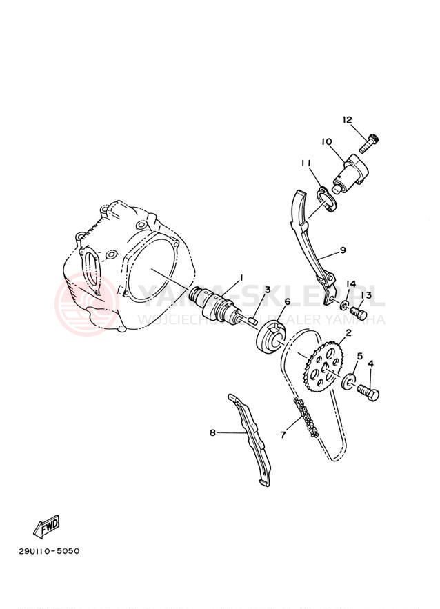 Schemat "Rozrząd - łańcuszek" do Yamaha BRUIN 250 2WD YFM25BV