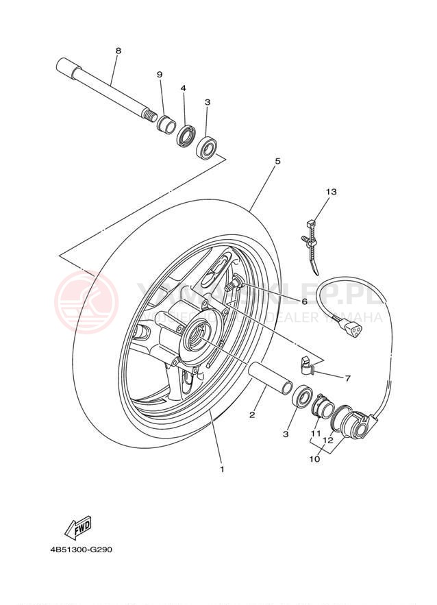 Schemat "Koło przód" do Yamaha TMAX XP500YL
