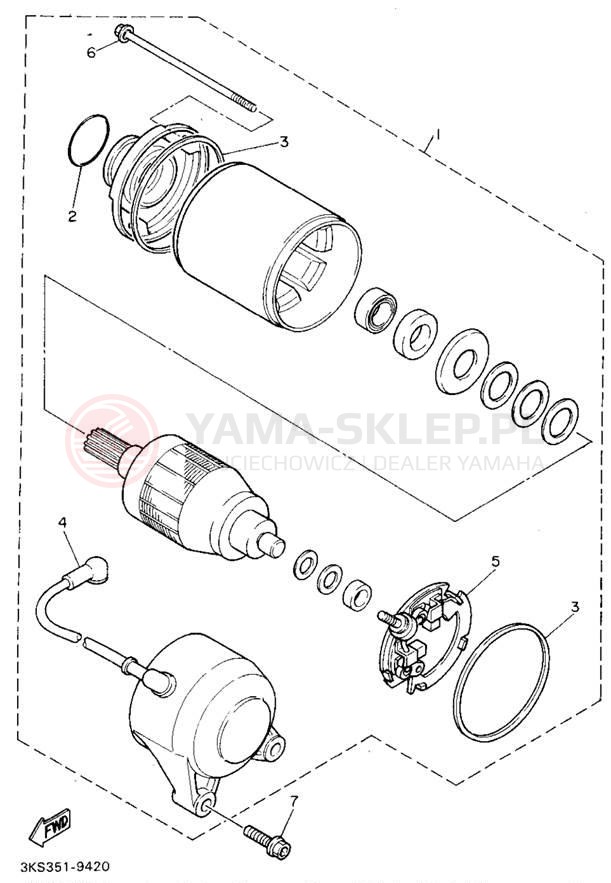 Schemat "rozrusznik" do Yamaha YZF750RF/YZF750RFC