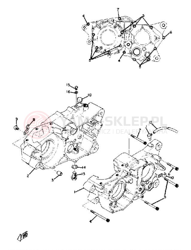 Schemat "Obudowa silnika" do Yamaha SC500A