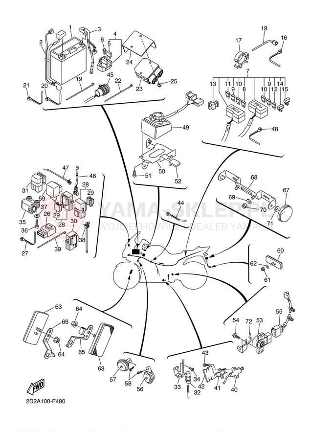 Schemat "układ elektryczny" do Yamaha FJR1300AE FJR13AEW/FJR13AEWC