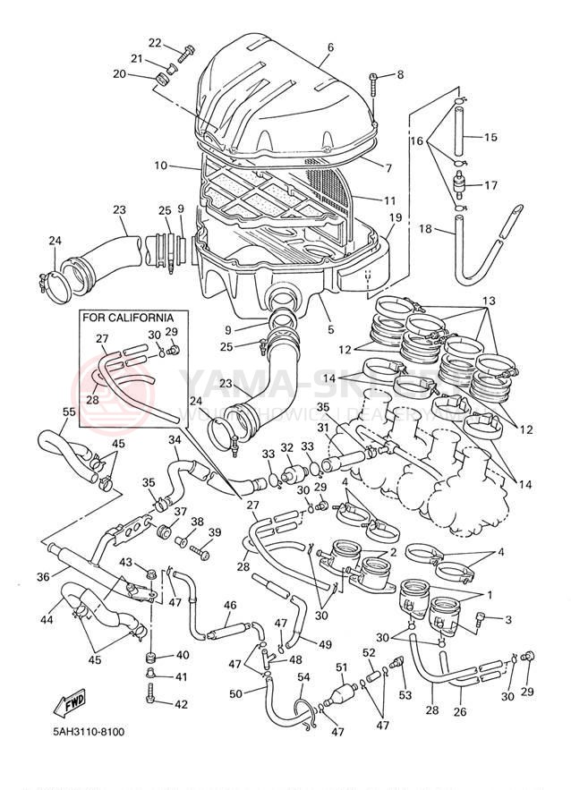 Schemat "Wtrysk paliwa" do Yamaha YZF600R YZF600RM/YZF600RMC