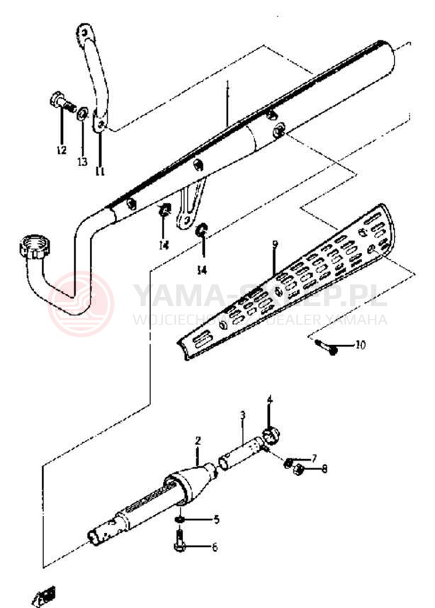Schemat "Wydech końcowy" do Yamaha YJ2S/YJ1K