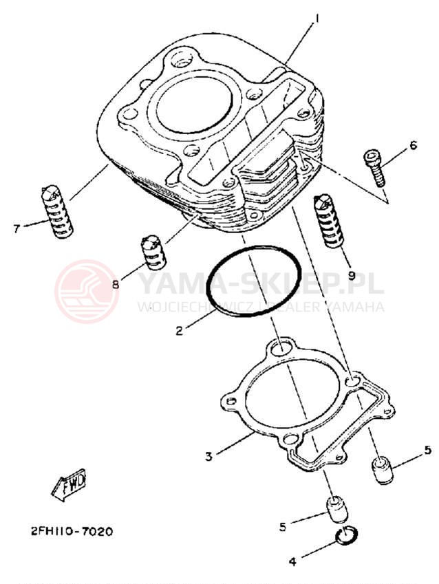 Schemat "cylinder" do Yamaha MOTO-4 YFM200DXT