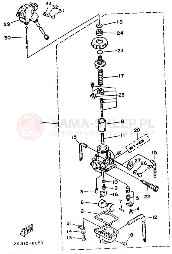 Schemat "Gaźnik" do Yamaha BLASTER YFS200D