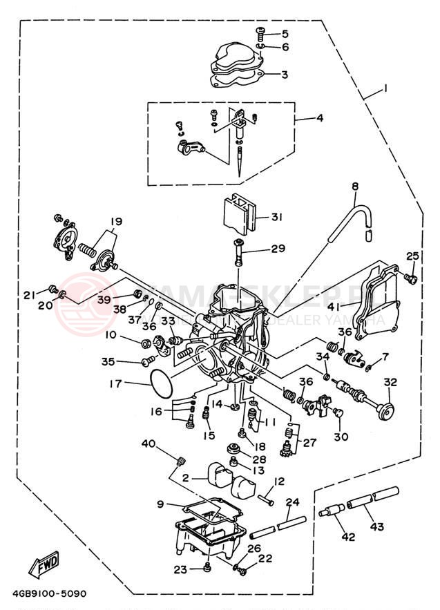 Schemat "Gaźnik" do Yamaha WARRIOR YFM350XH_M