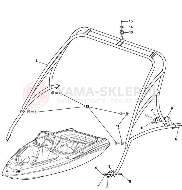 Schemat "WAKEBOARD TOWER" do Yamaha AR230 SRT1000BD