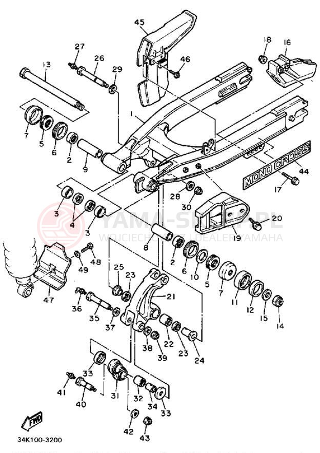 Schemat "wahacz" do Yamaha TT600L