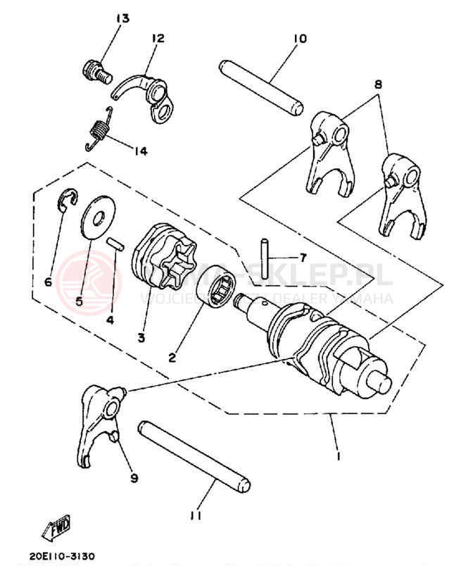 Schemat "Wodziki, automat" do Yamaha YT125K