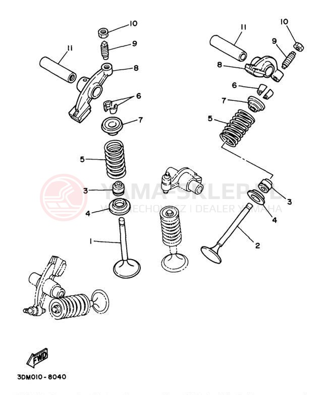 Schemat "zawory" do Yamaha VIRAGO 250 XV250L/XV250LC
