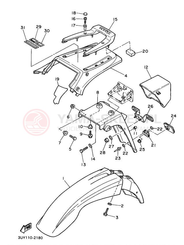 Schemat "błotnik" do Yamaha XT600ED/XT600EDC