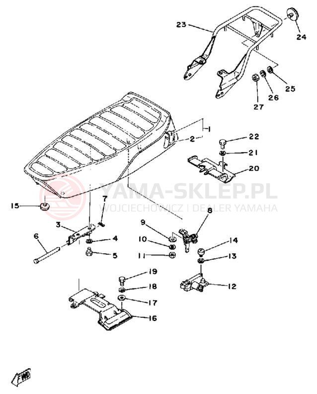 Schemat "Siedzenie - stelaż" do Yamaha LB80_3D
