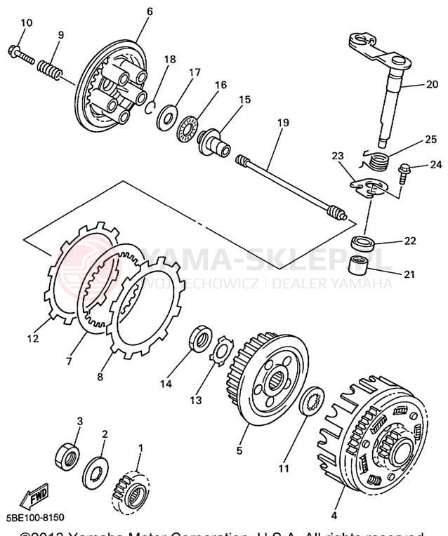 Schemat "sprzęgło" do Yamaha YZ400FL