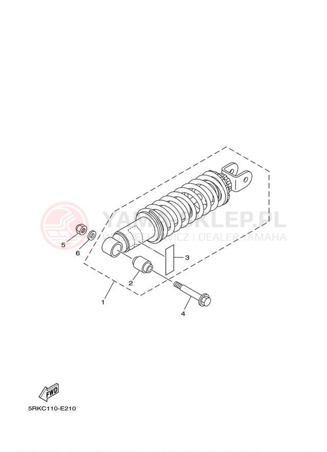 Schemat "zawieszenie tył" do Yamaha XT225 CA XT225WC/XT225W