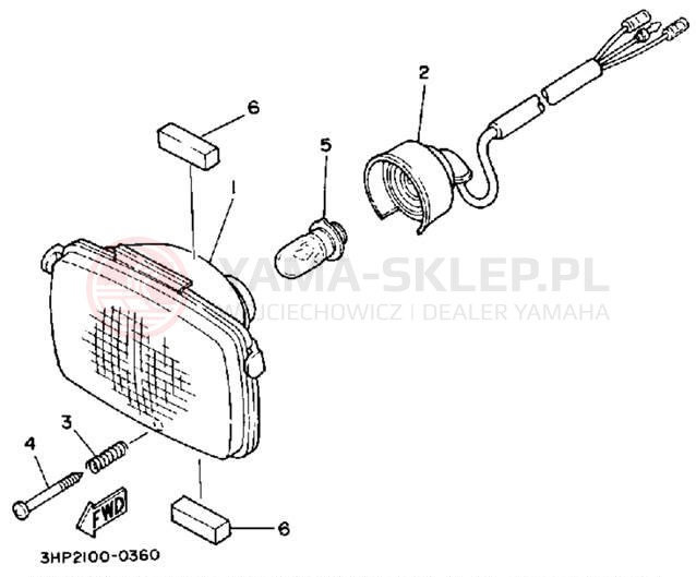 Schemat "Lampa przód" do Yamaha MOTO-4 YFM350ERD
