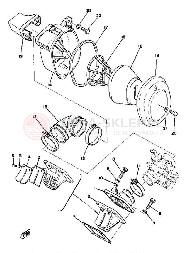 Schemat "Wtrysk paliwa" do Yamaha MX100F