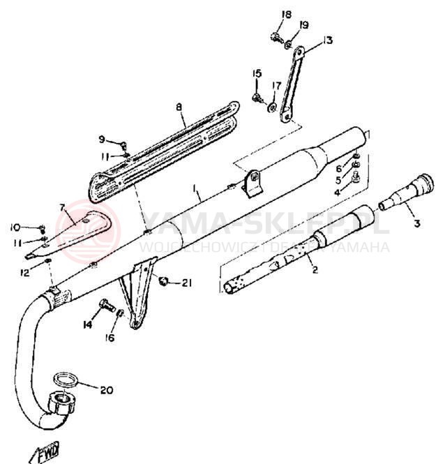 Schemat "Wydech końcowy" do Yamaha G6SB
