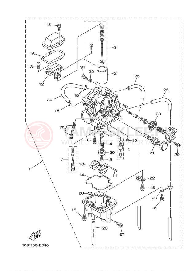 Schemat "Gaźnik" do Yamaha TTR230 TTR230X