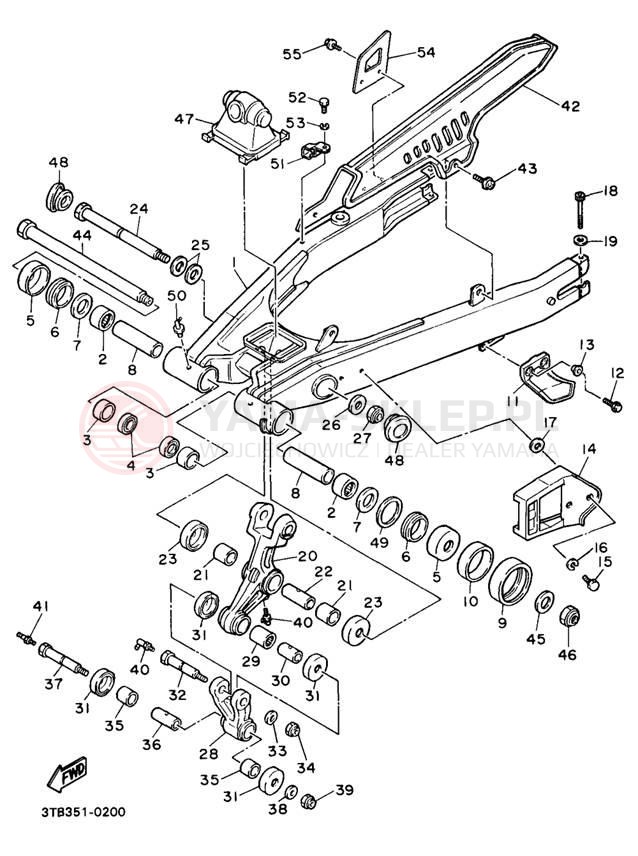Schemat "wahacz" do Yamaha XT600EAC/XT600EA