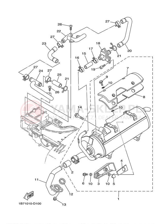 Schemat "Wydech końcowy" do Yamaha MORPHOUS CP250W