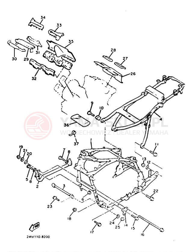 Schemat "rama" do Yamaha VENTURE ROYAL XVZ13DUC/XVZ13DU