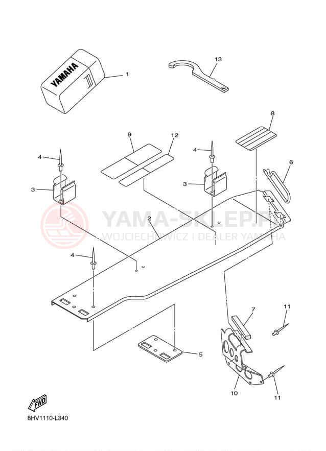 Schemat "GUARD - LUGGAGE BOX" do Yamaha RS VECTOR RS90PER/RS90PEL