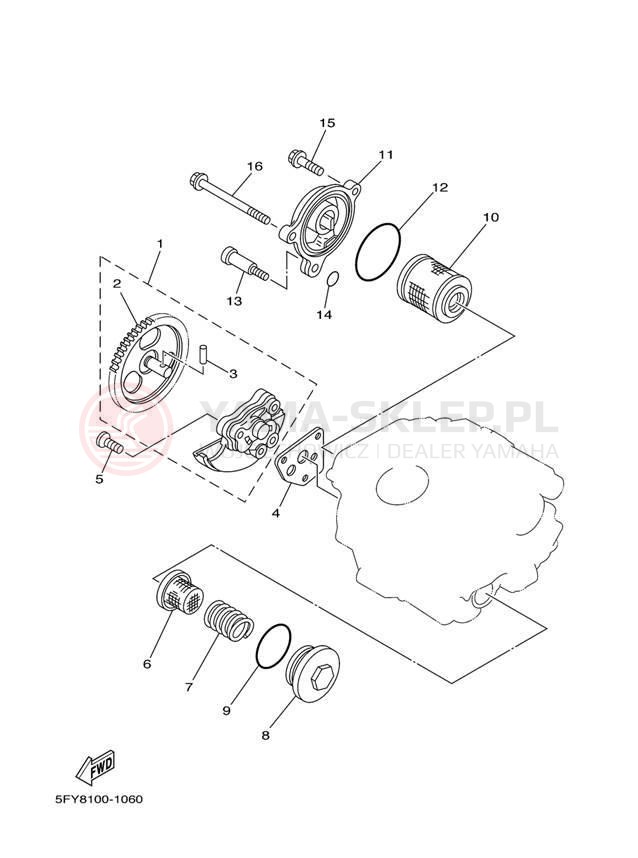 Schemat "Pompa olejowa" do Yamaha TW200 TW200T1C/TW200T1