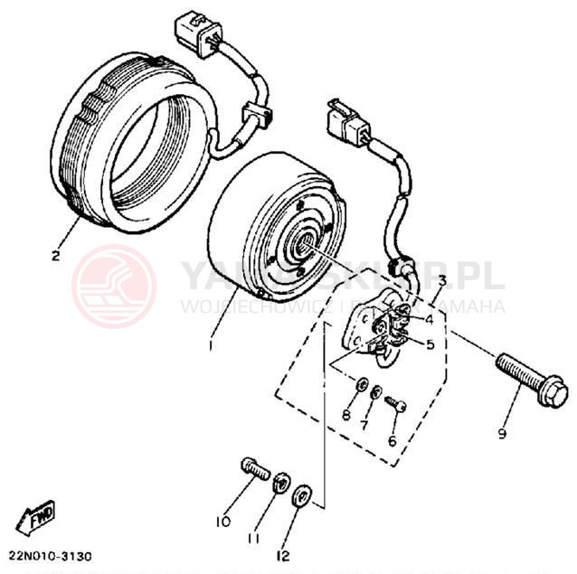 Schemat "prądnica" do Yamaha MAXIM XJ700S/XJ700SC