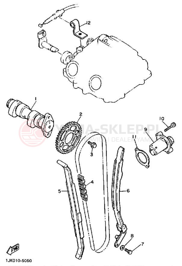 Schemat "Rozrząd - łańcuszek" do Yamaha XT600TC/XT600T