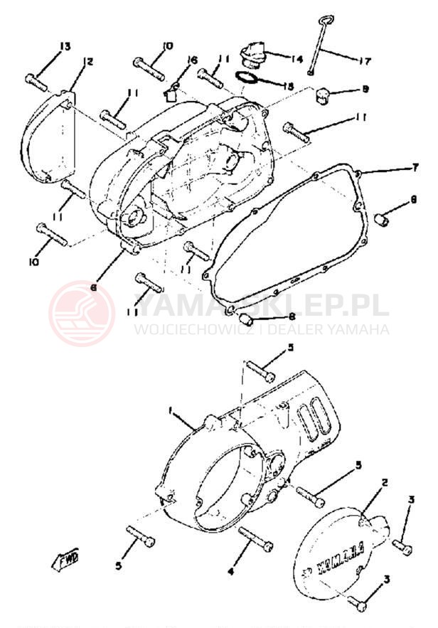Schemat "Pokrywa silnika" do Yamaha GTMXC/GT80C