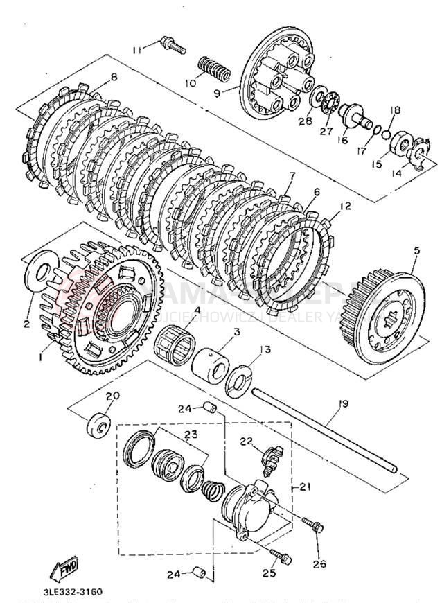 Schemat "sprzęgło" do Yamaha FZR1000FC/FZR1000F