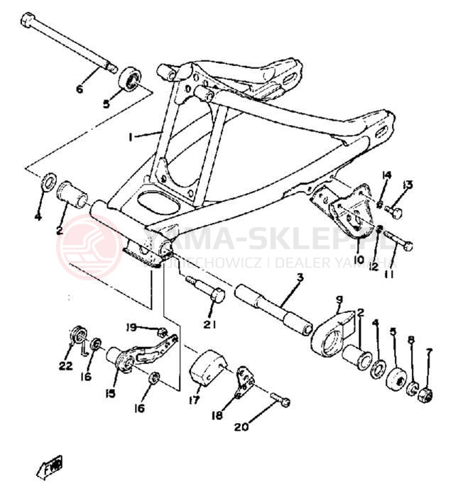 Schemat "wahacz" do Yamaha YZ100G