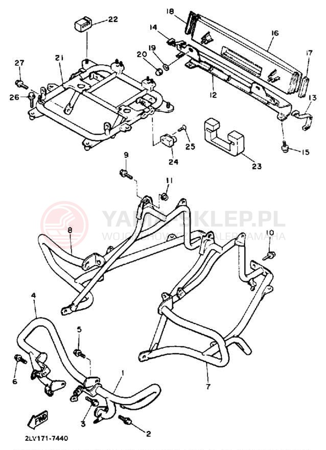 Schemat "osłona / stelaż" do Yamaha XVZ13U/XVZ13UC