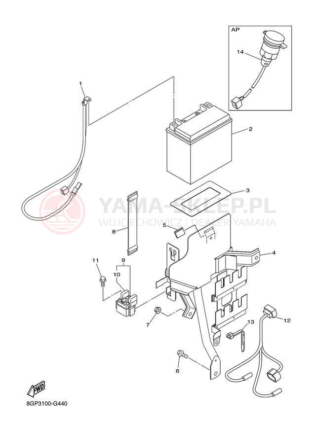 Schemat "układ elektryczny" do Yamaha PHAZER MTX PZ50MTEW